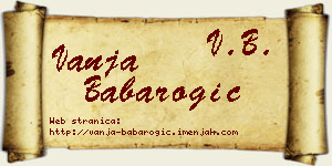Vanja Babarogić vizit kartica